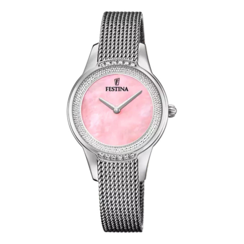 Reloj Festina Mademoiselle Para Mujer De Acero Y Fondo Rosa Plateado