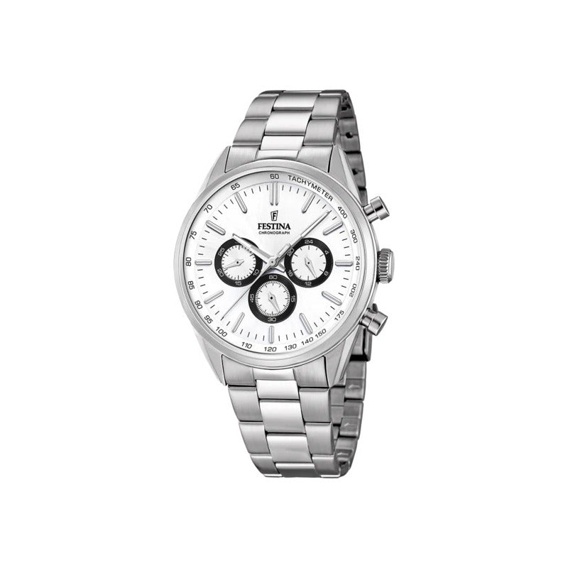Reloj Festina Timeless F16820.q Hombre Acero Inoxidable Plateado Blanco
