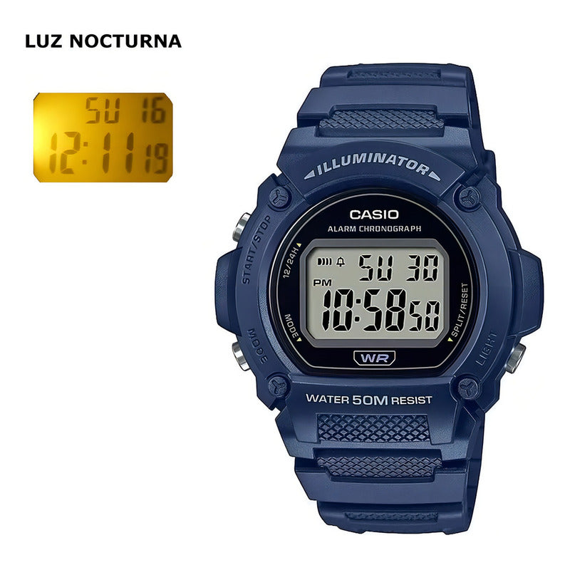Reloj Casio Digital W-219h-2avdf /marisio Azul
