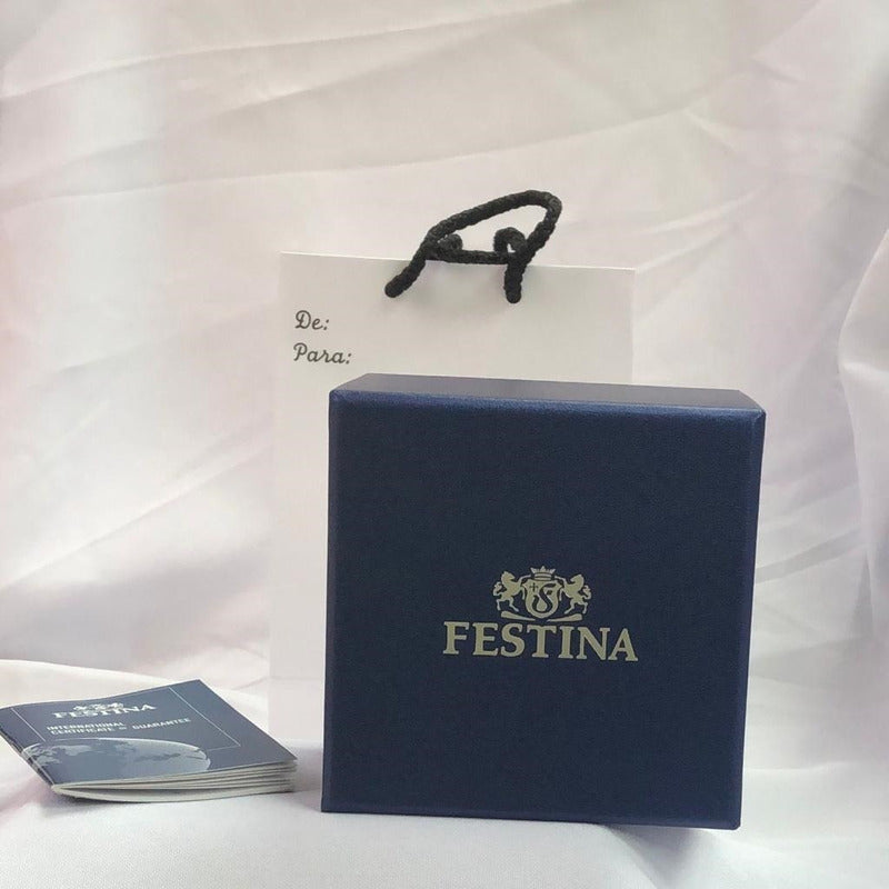 Reloj Festina Mujer Acero F16748/3 Clasico Original Plateado Azul