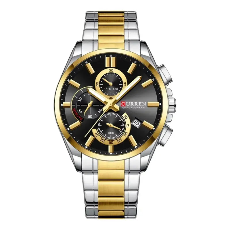 Reloj Para Hombre Curren Kree2905 8475 Plateado Dorado Negro