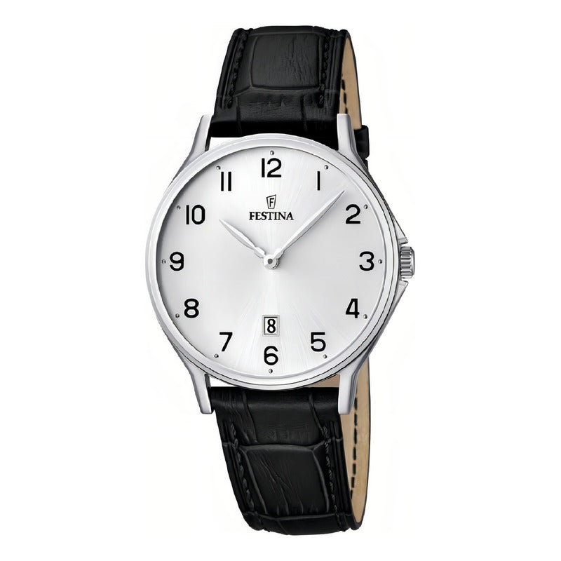 Reloj F16745/1 Festina Hombre Correa Clásico Negro Plateado Blanco