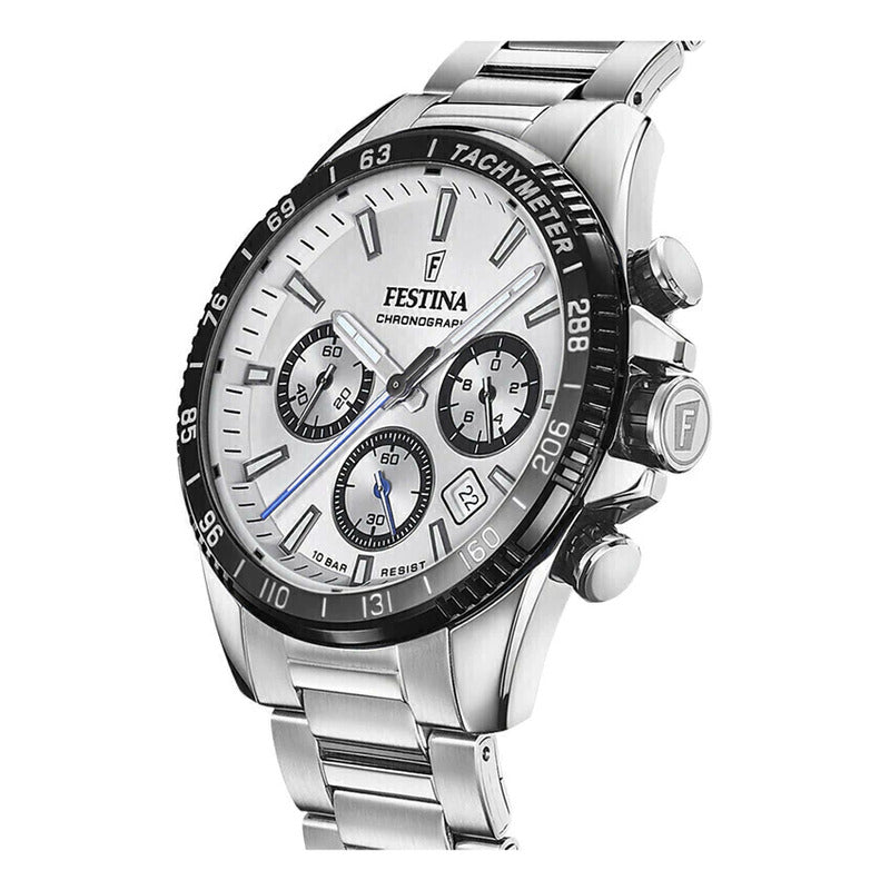 Reloj Festina Timeless Chronograph Para Hombre F20560/1 Ss Plateado Negro