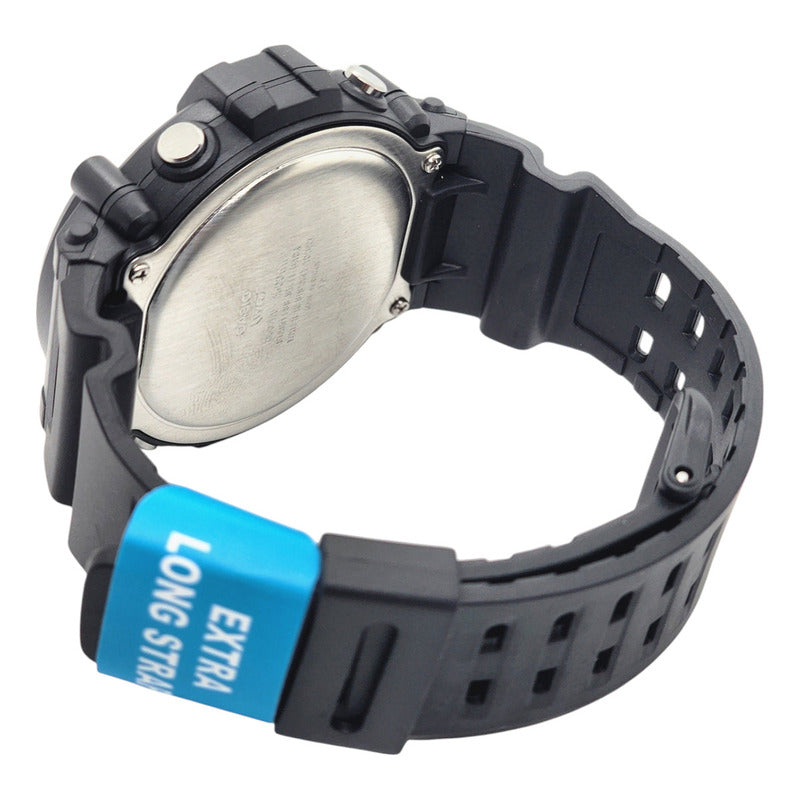 Reloj Pulsera Digital Casio Ae-1500whx-1avd Con Correa De Resina Color Negro - Fondo Gris - Bisel Negro/amarillo