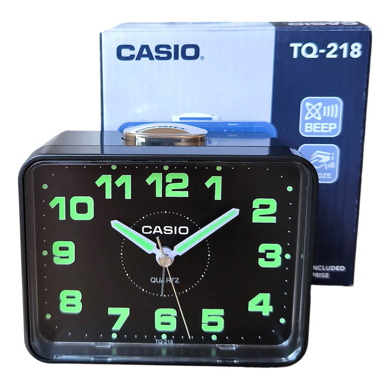 Reloj De Mesa Casio Tq-218-1 Color Negro