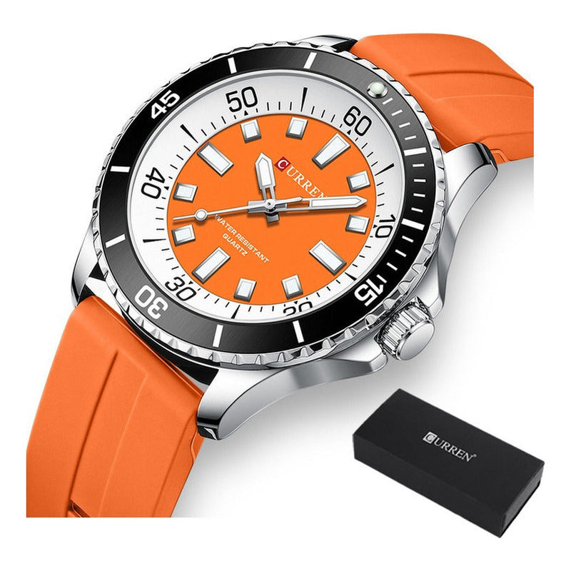 Relojes De Cuarzo Para Hombre Curren Luminous 8448-2 Naranja