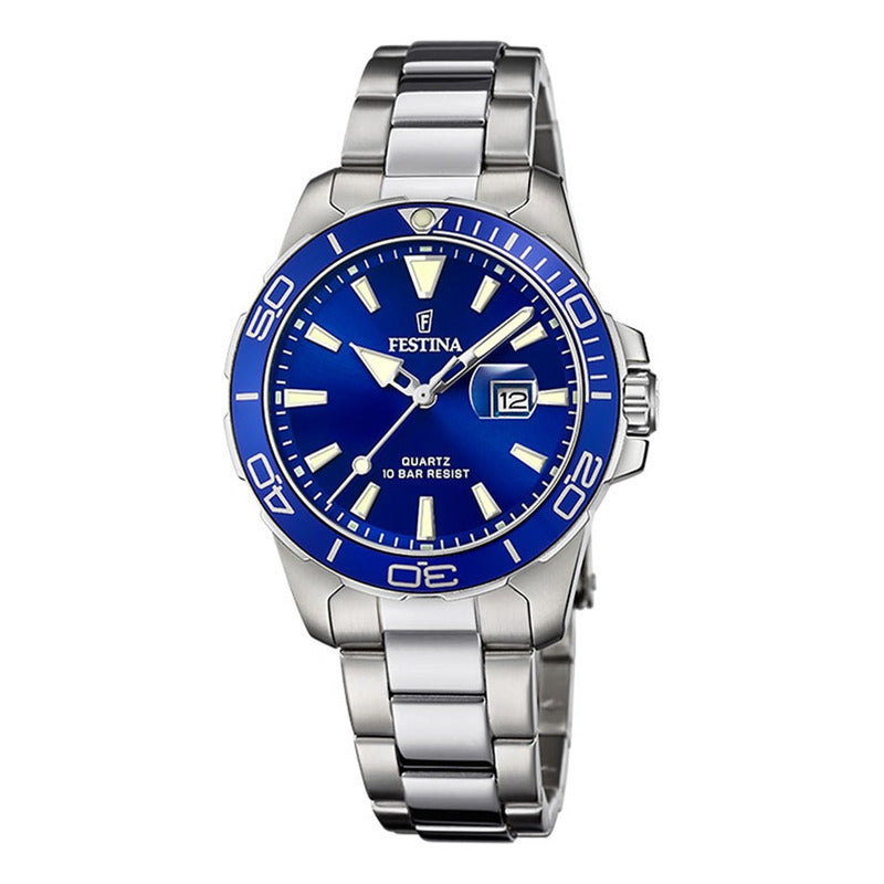 Reloj Festina Mujer F20503/1  Original Plateado Plateado Azul