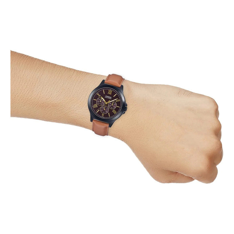 Reloj Casio Mtp-v300bl-5audf Cuarzo Hombre Color De La Correa Negro