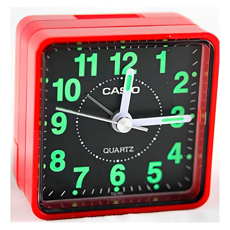 Reloj Despertador Casio Tq-140-4df /relojeria Violeta Color Rojo