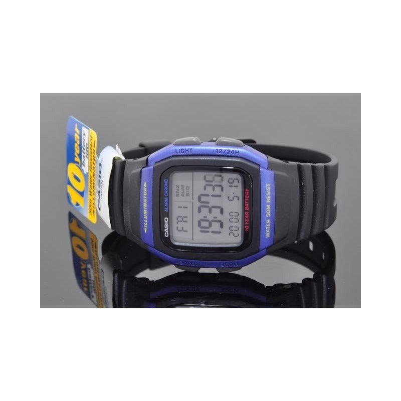 Reloj Casio W-96h-2av Cuarzo Hombre Negro Azul Plateado