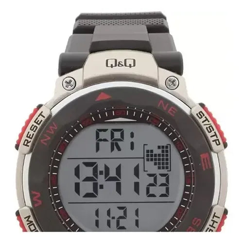 Reloj Q&q By Japan M124j004y Para Hombre Con Correa Negro Blanco Lcd Positivo