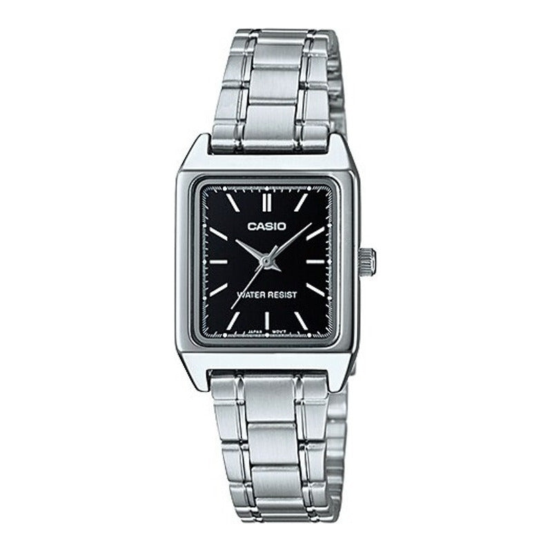 Reloj Casio Ltp-v007d-1e Mujer Plata Negro Original Negro Ltp-v007d-1e