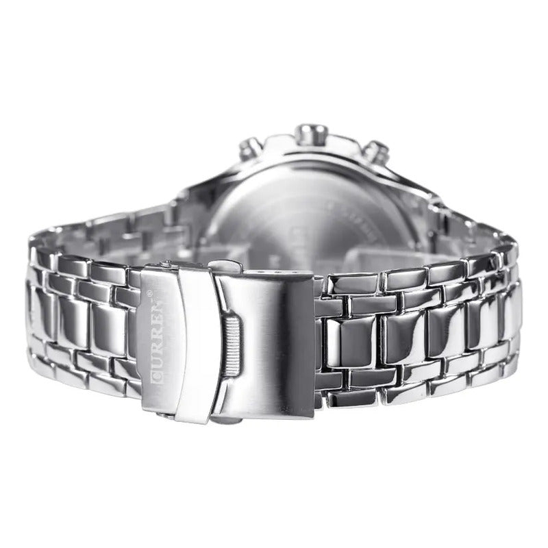 Reloj Masculino Curren Branco 8023-10 Plateado Negro