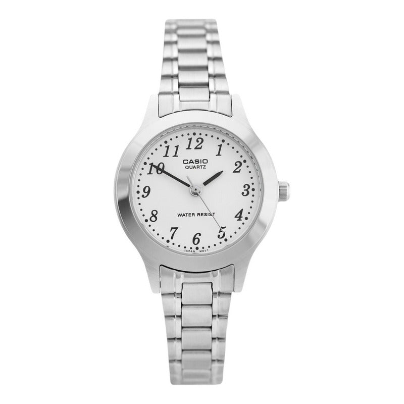 Reloj Casio Ltp-v002d-2budf /marisio Plateado Blanco