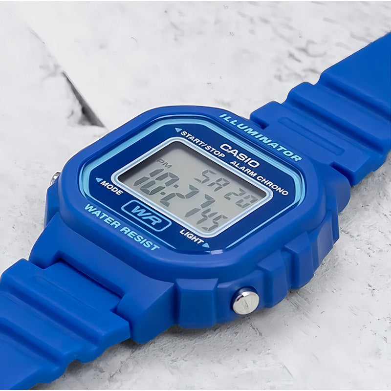 Reloj Casio Mujer La-20wh-2a Original Color De La Correa Azul Color Del Bisel Azul