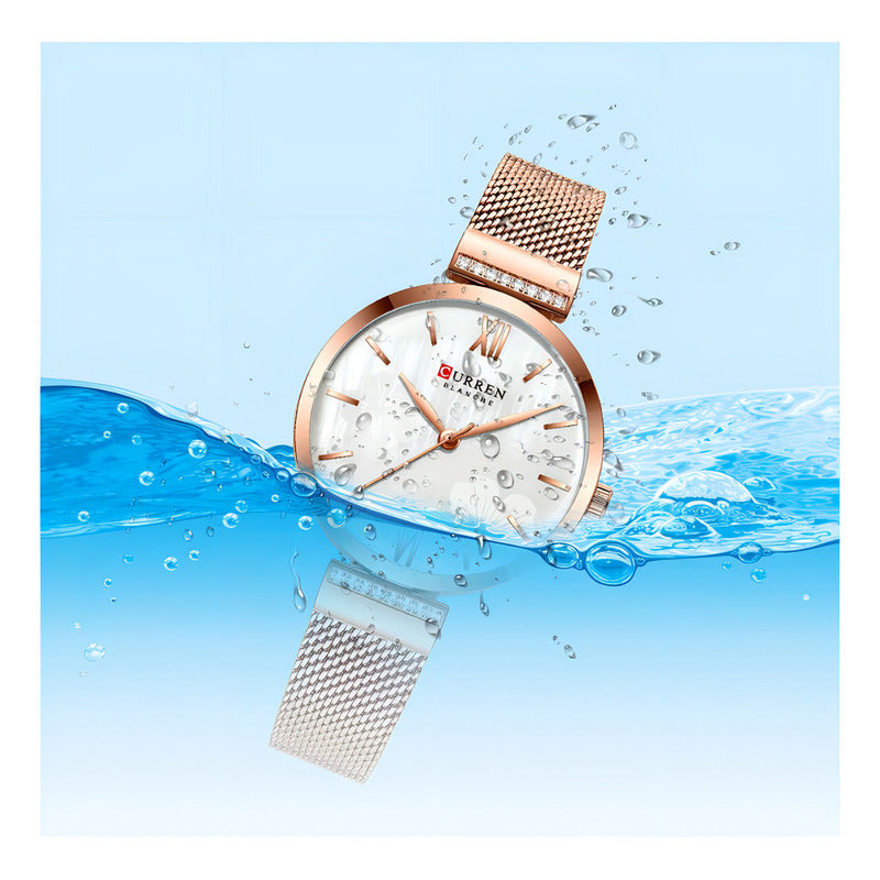 Relojes De Cuarzo Dama Curren 9067 De Moda Relojesymas Color De La Correa 2 Cobre Blanco