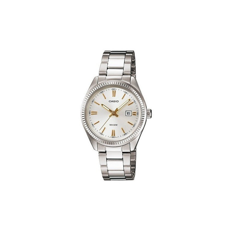 Reloj Casio Ltp-1302d-7a2 Agente Oficial Barrio Belgrano Color De La Malla Plateado Color Del Bisel Plateado Color Del Fondo Plateado