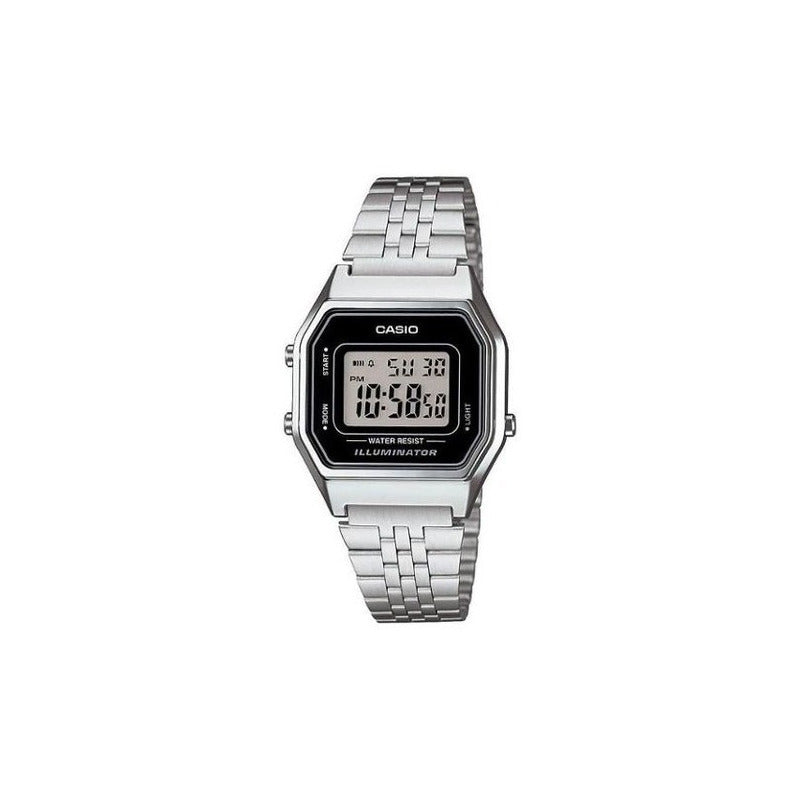 Reloj Casio Mujer La680wa-1df/ Original Plateado Negro