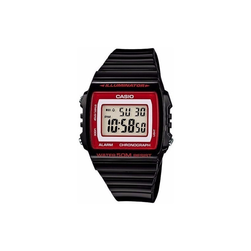Reloj Casio W-215h-1a2 Hombre Digital Relojesymas Negro Rojo
