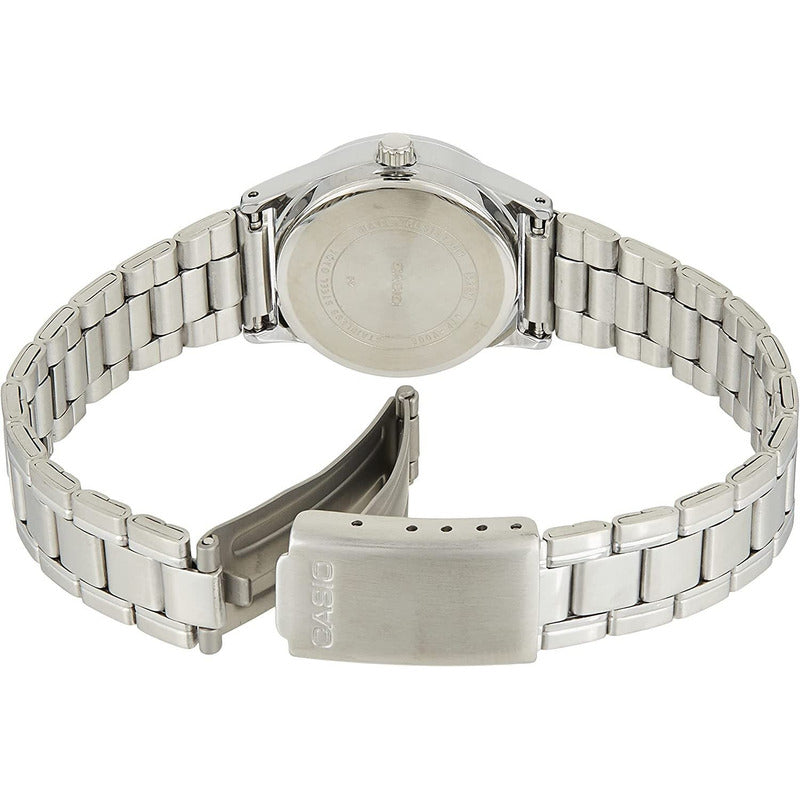 Reloj Casio Ltp-v006d-7budf Cuarzo Mujer Plateado