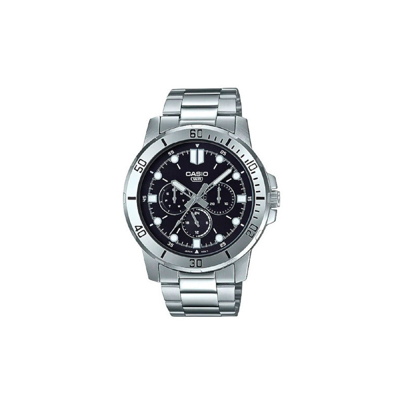 Reloj Hombre Casio Mtp-vd300d-1e Plateado Original Plateado Negro