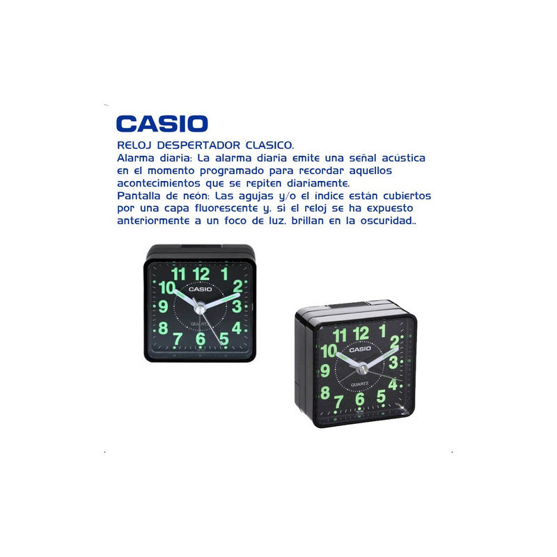 Reloj Despertador Casio Tq-140 Colores Surtidos/relojesymas Color Negro 1d