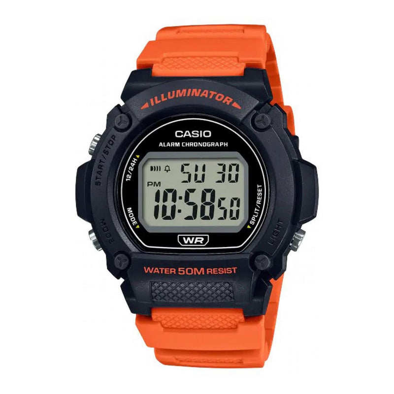Reloj Casio W-219h-4avdf Naranja Hombre Relojesymas