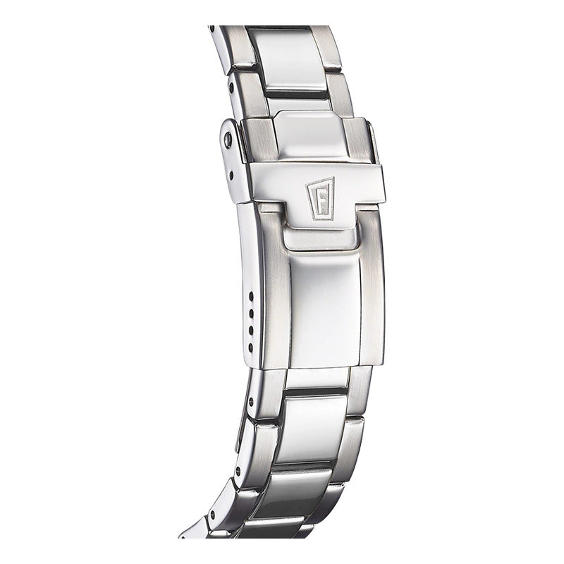 Reloj Festina F20503.6 Dama Acero Calendario 10atm Malla Plateado Bisel Plateado Fondo Azul