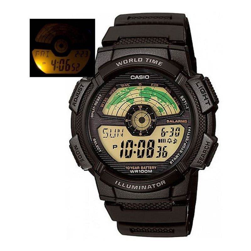 Reloj Casio Ae-1100w Colores Surtidos/relojesymas Negro Negro 1b