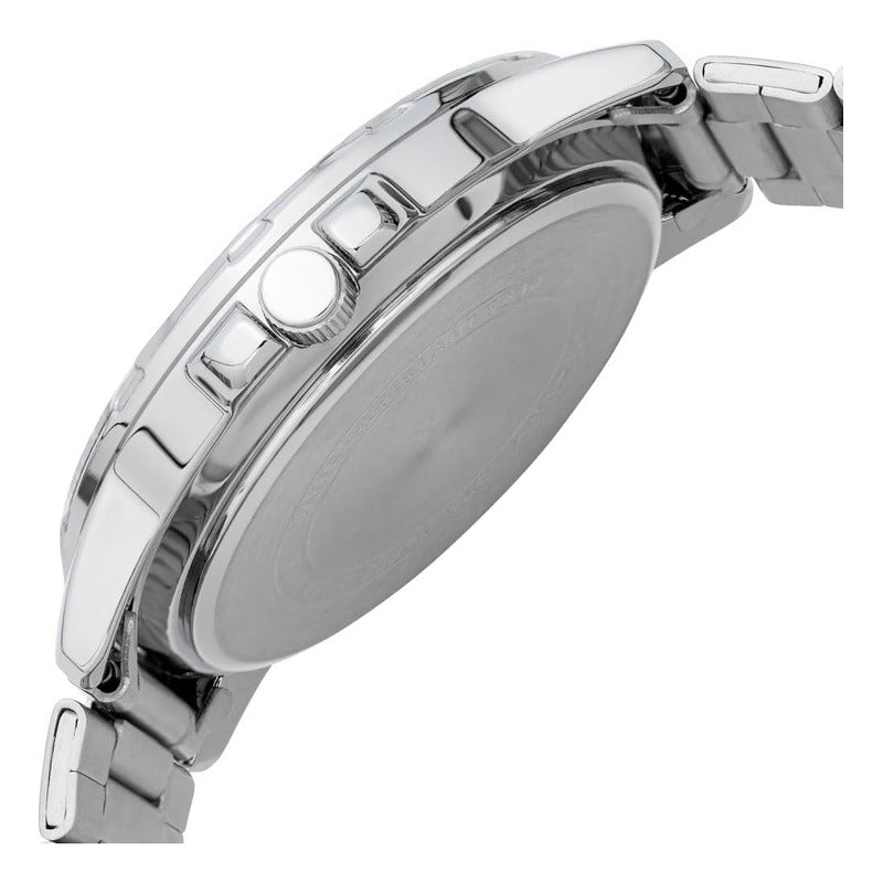 Reloj Casio Mtp-vd01d Colores Acero Inoxidable Correa Plateado Bisel Plateado Fondo Verde Claro