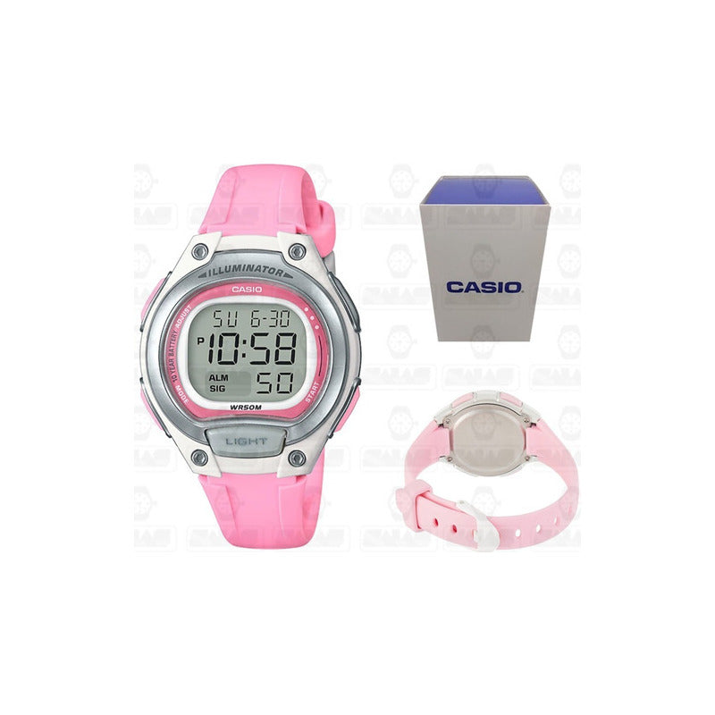 Reloj Casio Digital Lw203-4a Dama Rosa Relojesymas Lw-203-4a