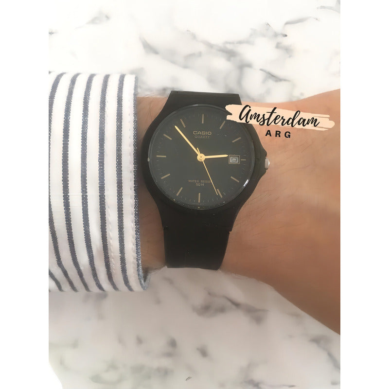 Reloj Casio Analógico Para Hombre, Con Correa Y Fondo Negro