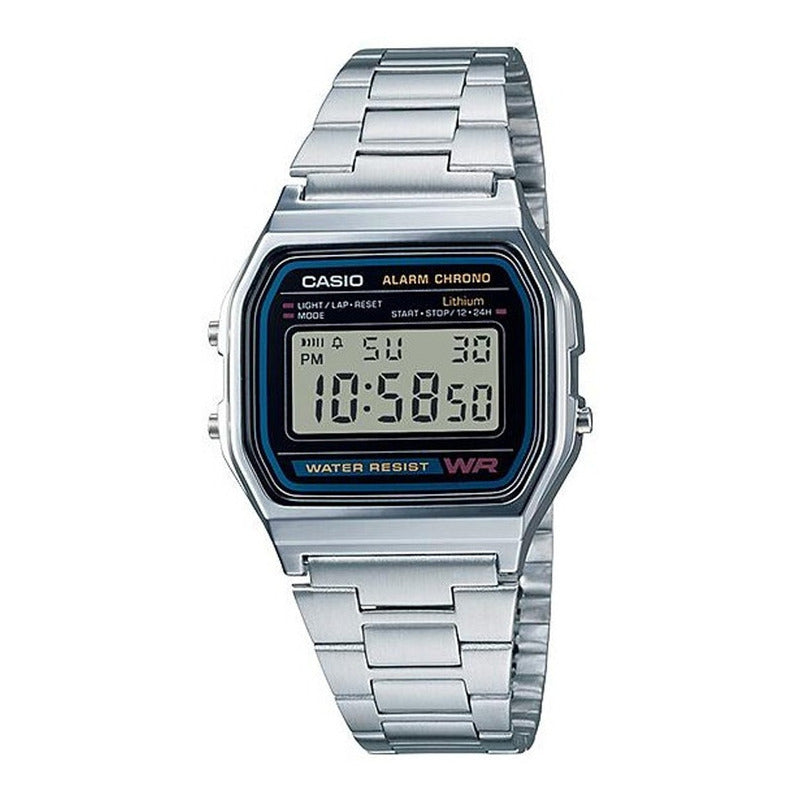 Reloj Retro Casio A158wa-1  Relojesymas Plateado Gris