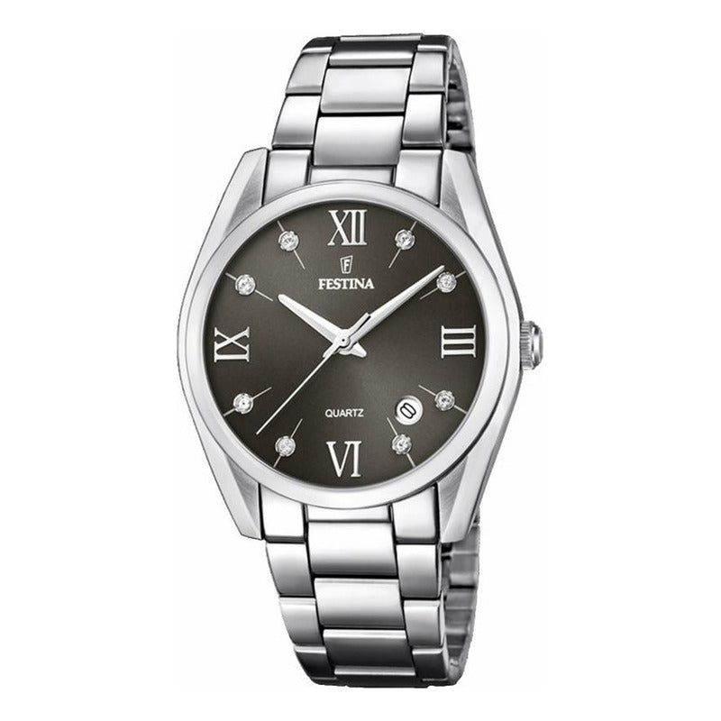 Reloj Festina The Originals F16790/f Mujer Calendario Plateado Gris