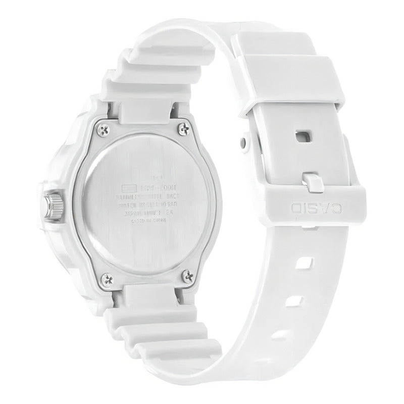 Reloj Mujer Casio Lrw-200h-2e2v Análogo Retro / Color De La Correa Blanco Color Del Fondo Multicolor