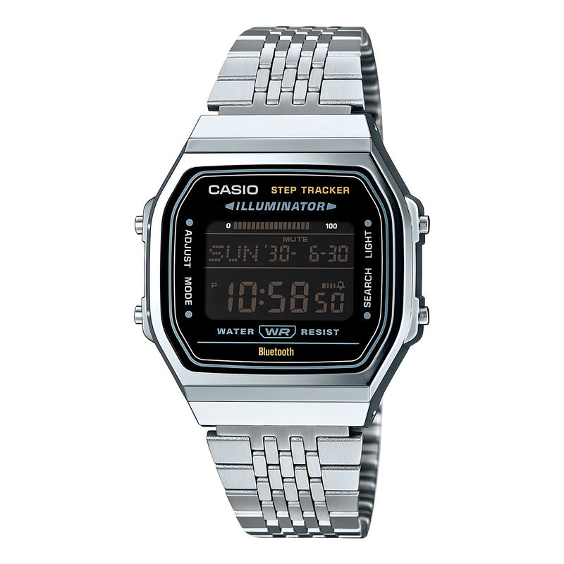 Reloj Casio Abl-100we-1b Digital Vintage Plateado Bluetooth Negro