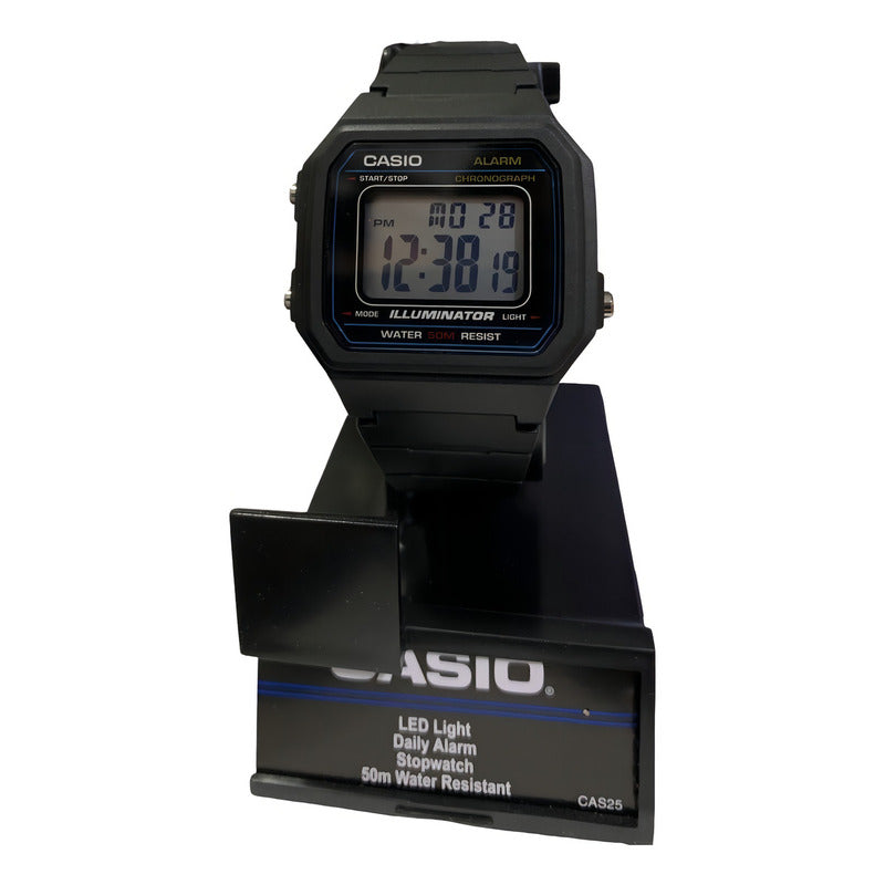 Reloj Casio W-217h-1av Sports 50m Loc Centro Negro Negro Gris