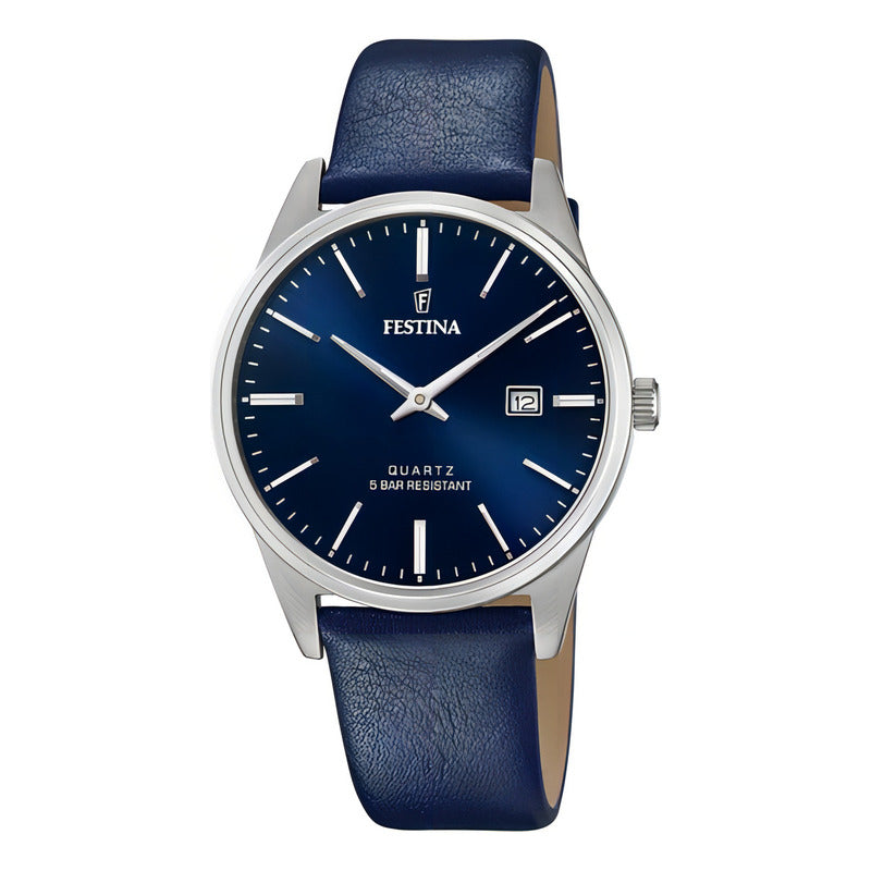 Reloj Festina F20512/3 Azul Para Hombre Plateado