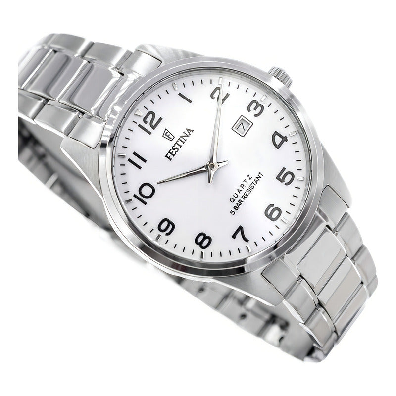 Reloj Festina F20511 Hombre Acero Calendario 5 Atm Color De La Malla Plateado Color Del Bisel Plateado Color Del Fondo Blanco