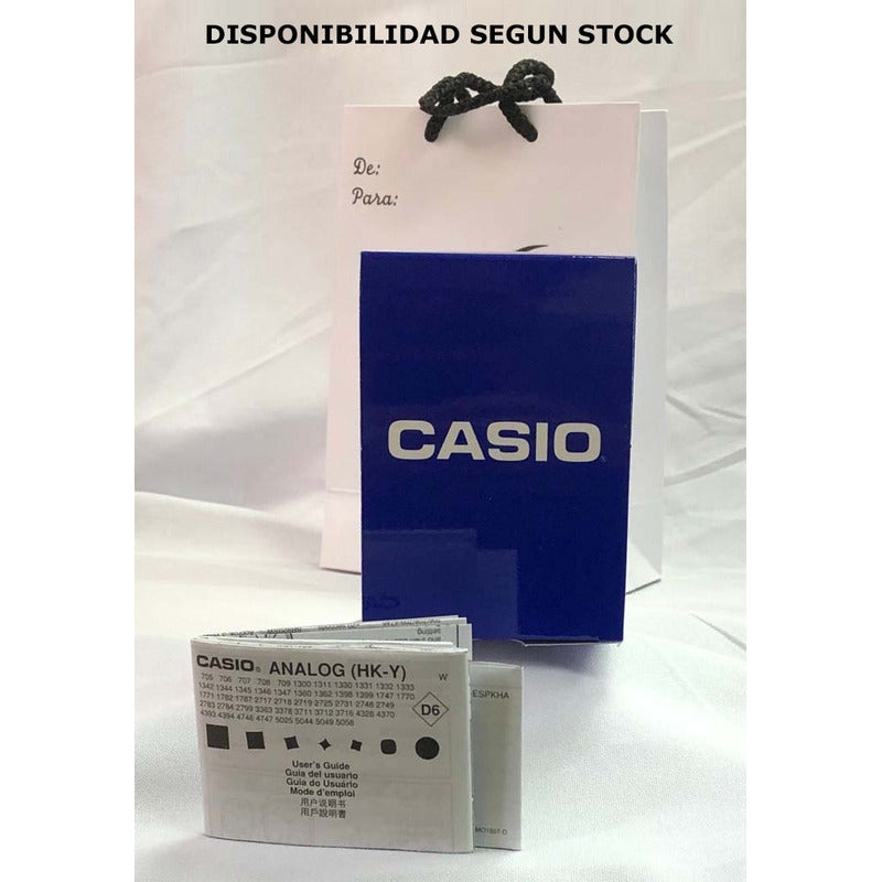 Reloj Pulsera Metal Casio Enticer Mtp-e340d-2av Original Plateado Azul