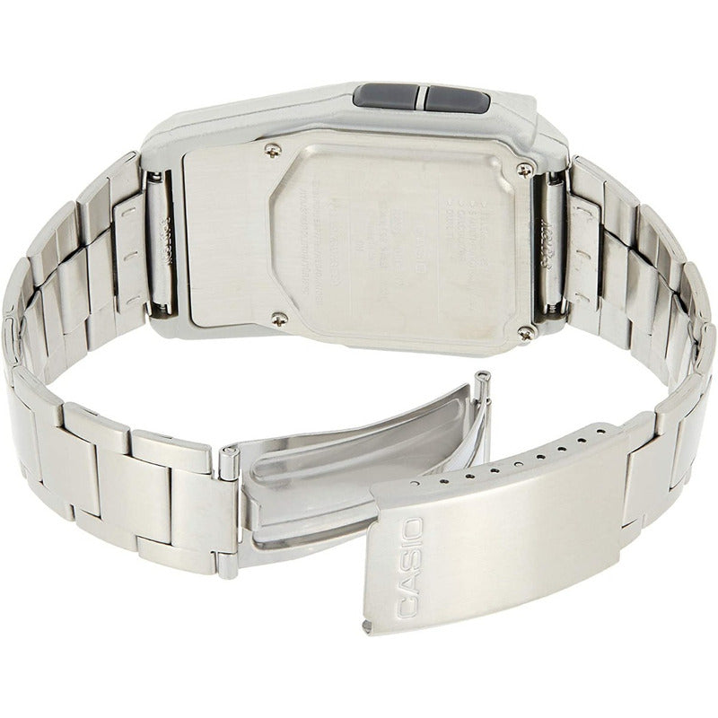 Reloj Pulsera Digital Casio Dbc-32d-1a Con Correa De Acero Inoxidable Color Plateado Plata Azul