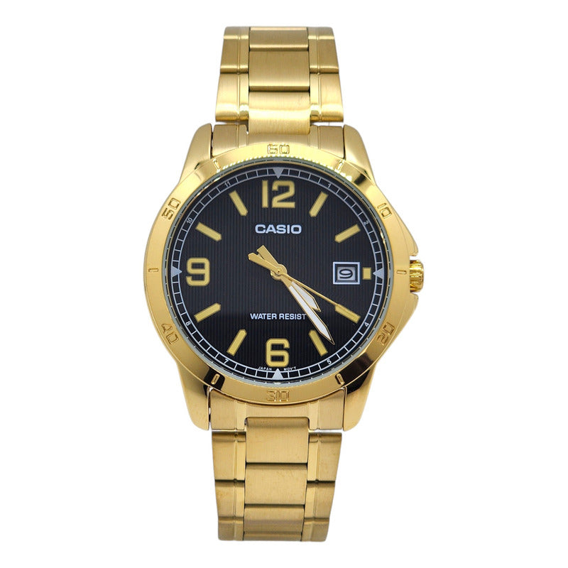 Reloj Casio Hombre Mtp-v004g-1b Color Dorado Negro