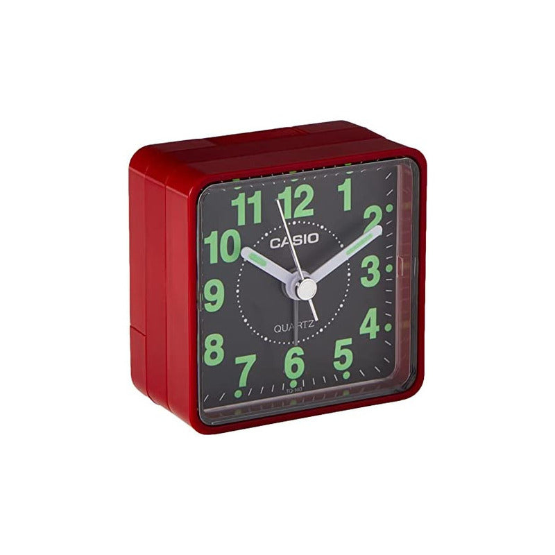 Reloj Despertador Casio Tq-140-4df /relojeria Violeta Color Rojo