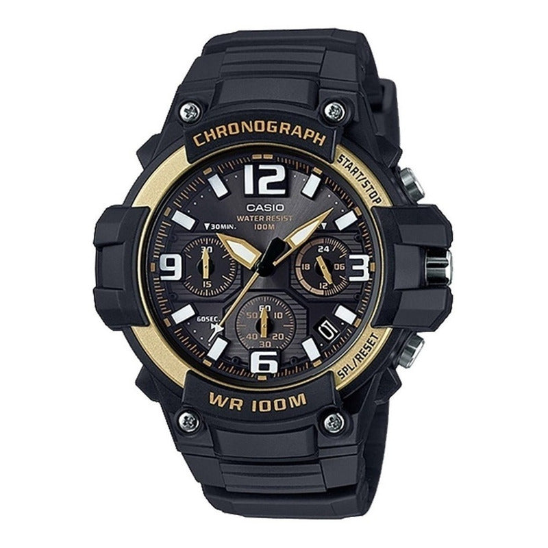 Reloj Casio  Hombre Mcw-100h-9a2 Analogo Digital Original Negro Dorado Negro