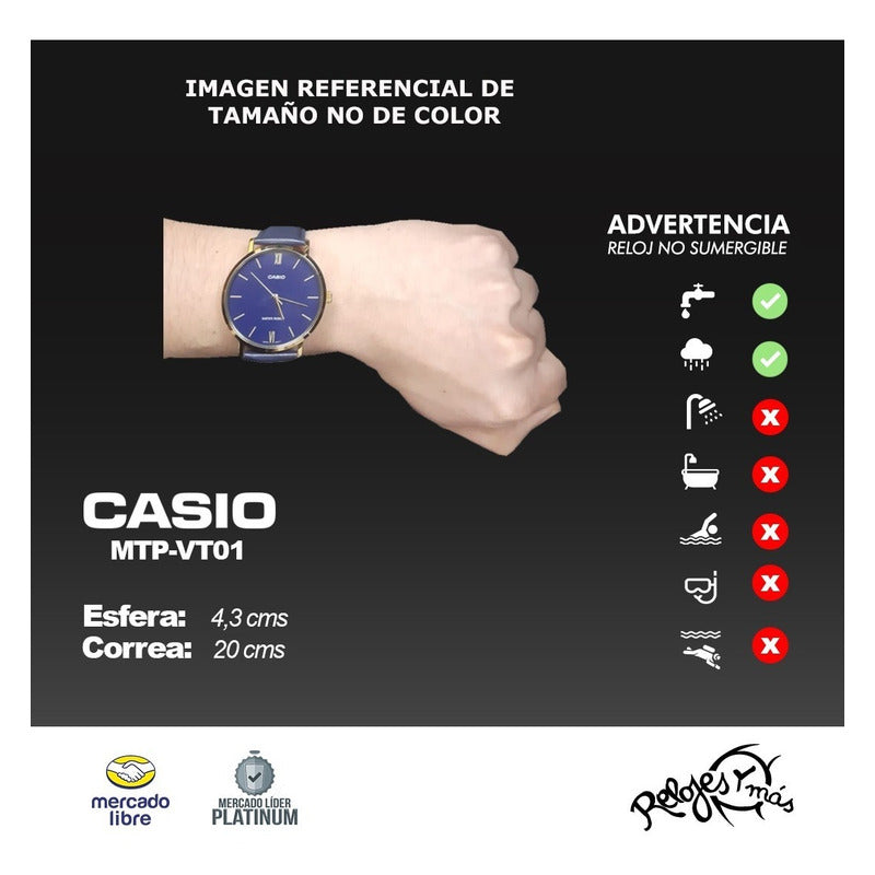 Reloj Casio Hombre Mtp-vt01l Colores Surtidos/relojesymas
