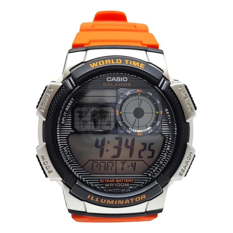Reloj Pulsera Hombre Casio Youth Series Ae-1000w-4bv Naranja Negro