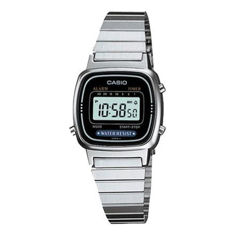Relojes Pulsera Casio Dama La-670wd-1 Original Plateado Negro