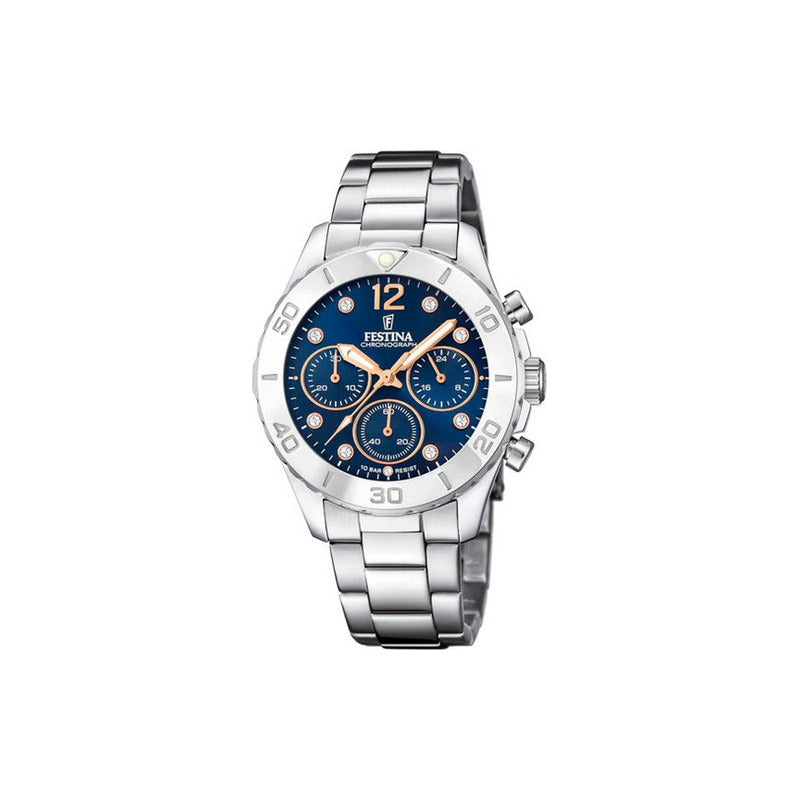 Reloj Festina  Mujer F20603/3 Boyfriend Original Acero Azul