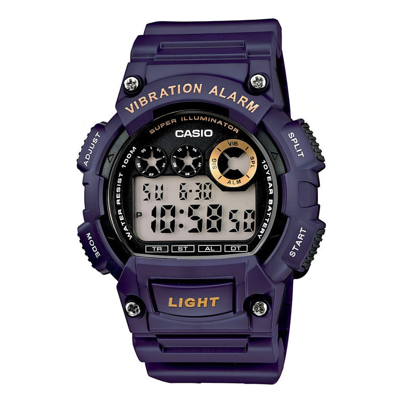Reloj Casio Azul Para Hombre Super Illuminator Métricas Color De La Correa Azul Oscuro Color Del Fondo Claro