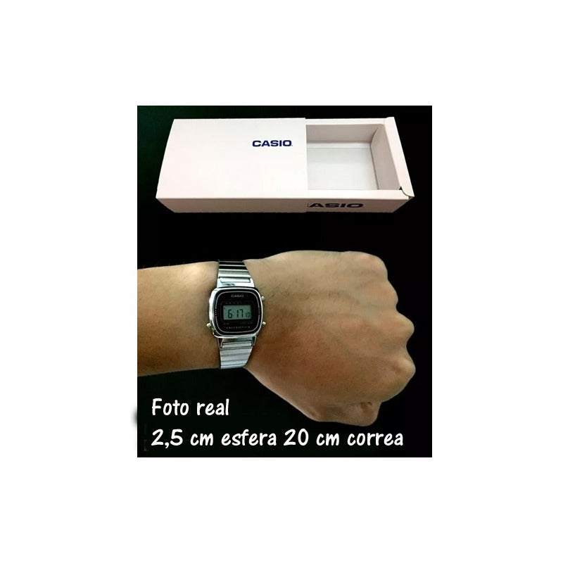 Relojes Pulsera Casio Dama La-670wd-1 Original Plateado Negro
